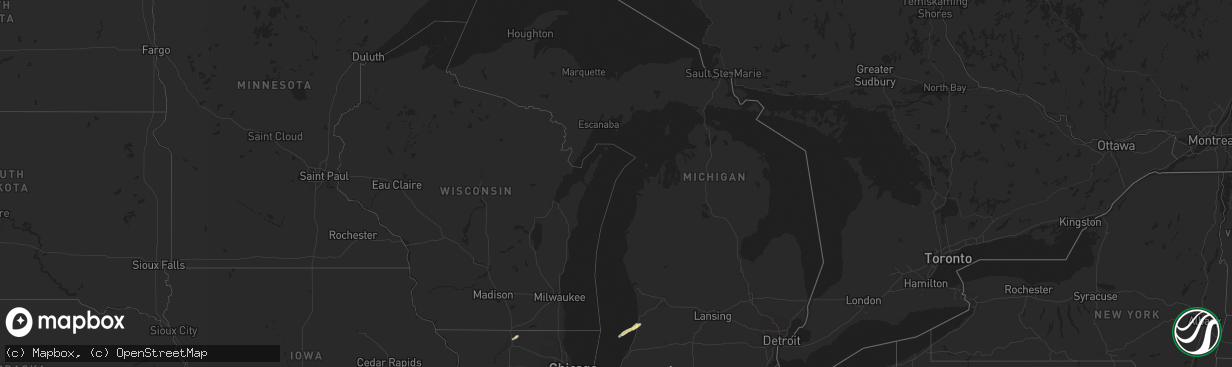 Hail map in Michigan on January 29, 2013