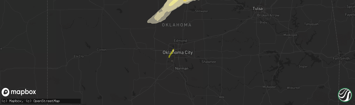 Hail map in Oklahoma City, OK on January 29, 2013