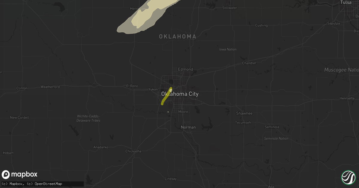Hail map in Oklahoma City, OK on January 29, 2013