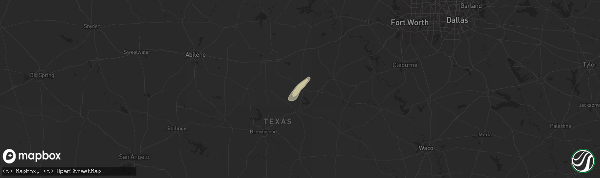 Hail map in De Leon, TX on January 29, 2025