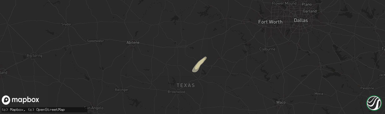 Hail map in Gorman, TX on January 29, 2025