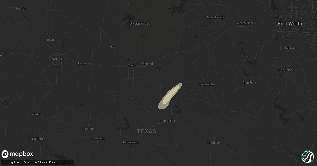 Hail map in Gorman, TX on January 29, 2025