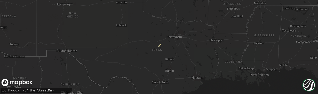 Hail map on January 29, 2025