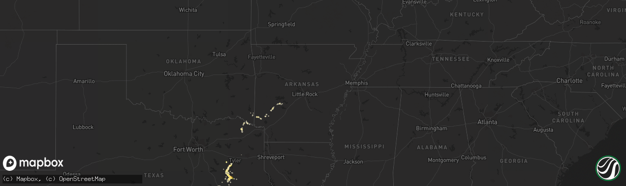 Hail map in Arkansas on January 30, 2011