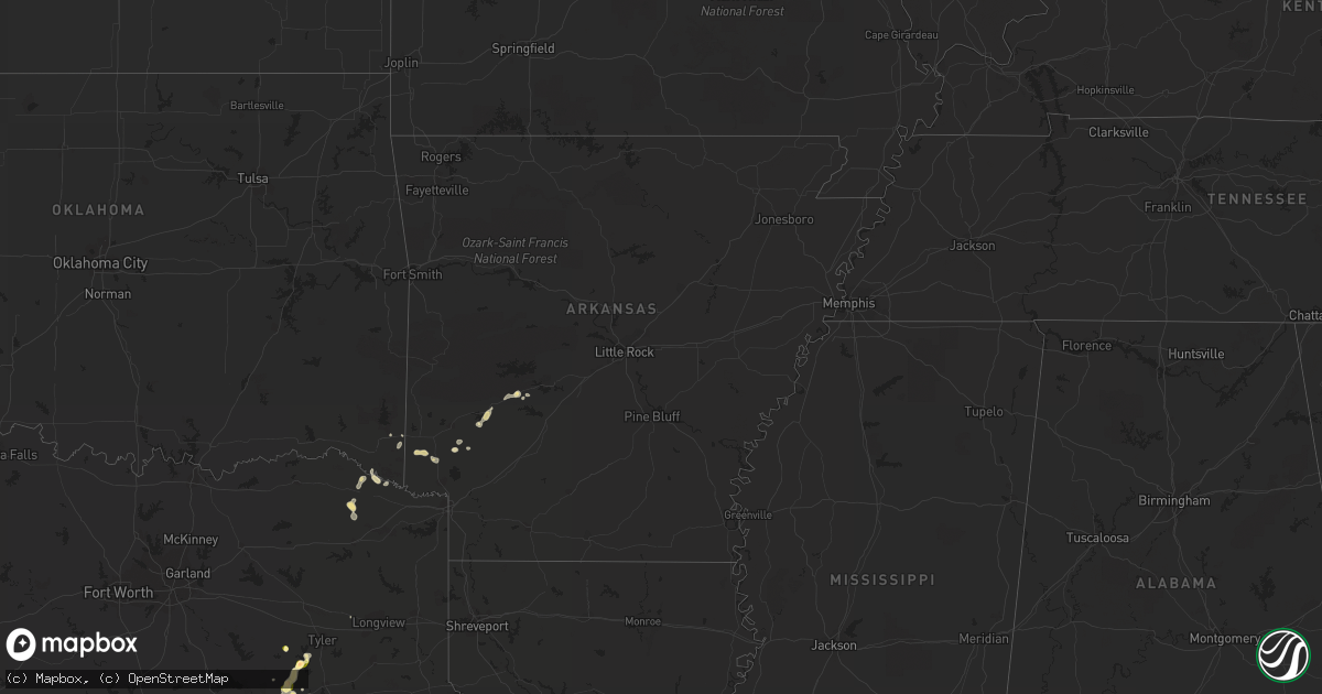 Hail map in Arkansas on January 30, 2011