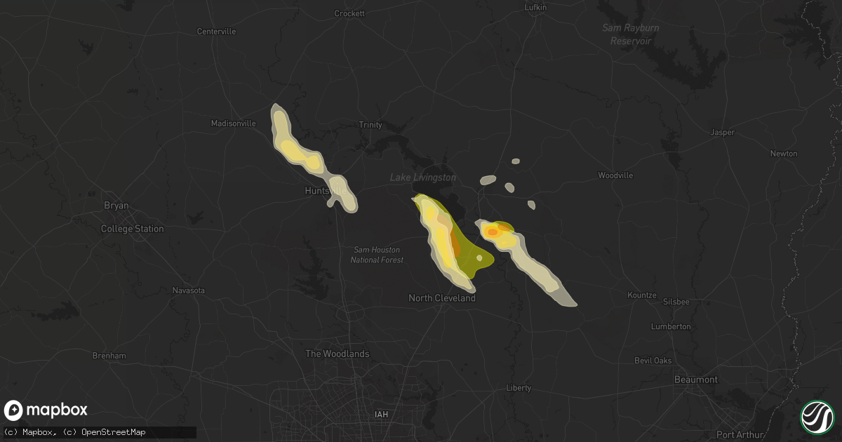 Hail map in Coldspring, TX on January 30, 2011