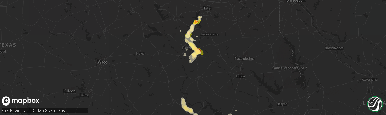 Hail map in Elkhart, TX on January 30, 2011