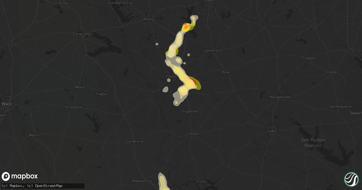 Hail map in Elkhart, TX on January 30, 2011