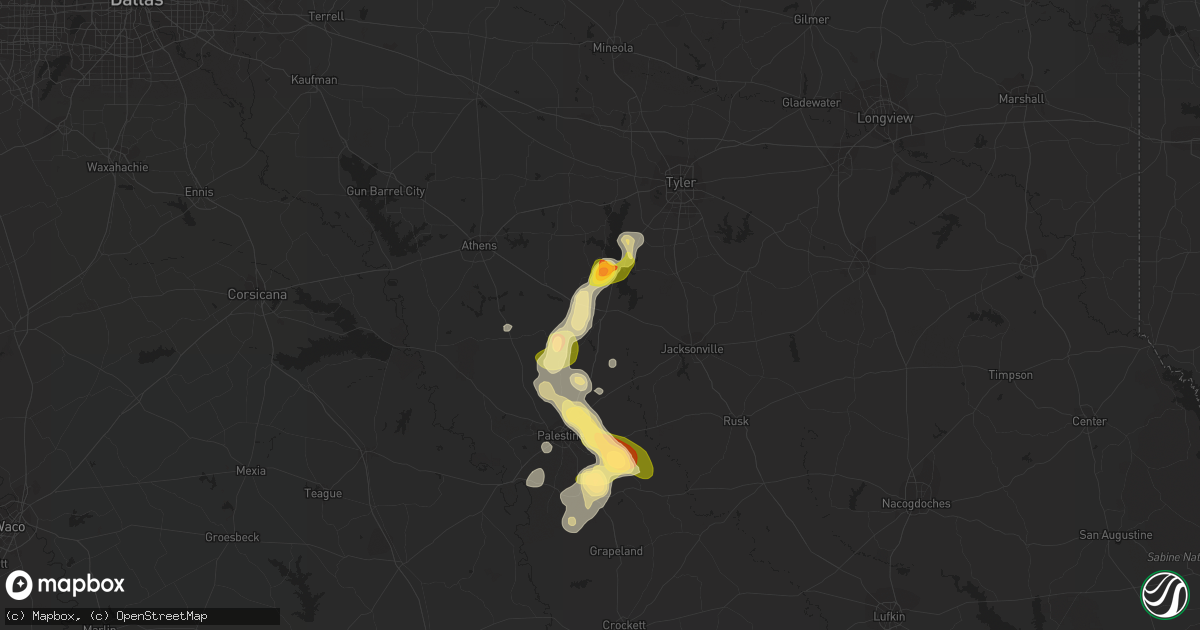 Hail map in Frankston, TX on January 30, 2011
