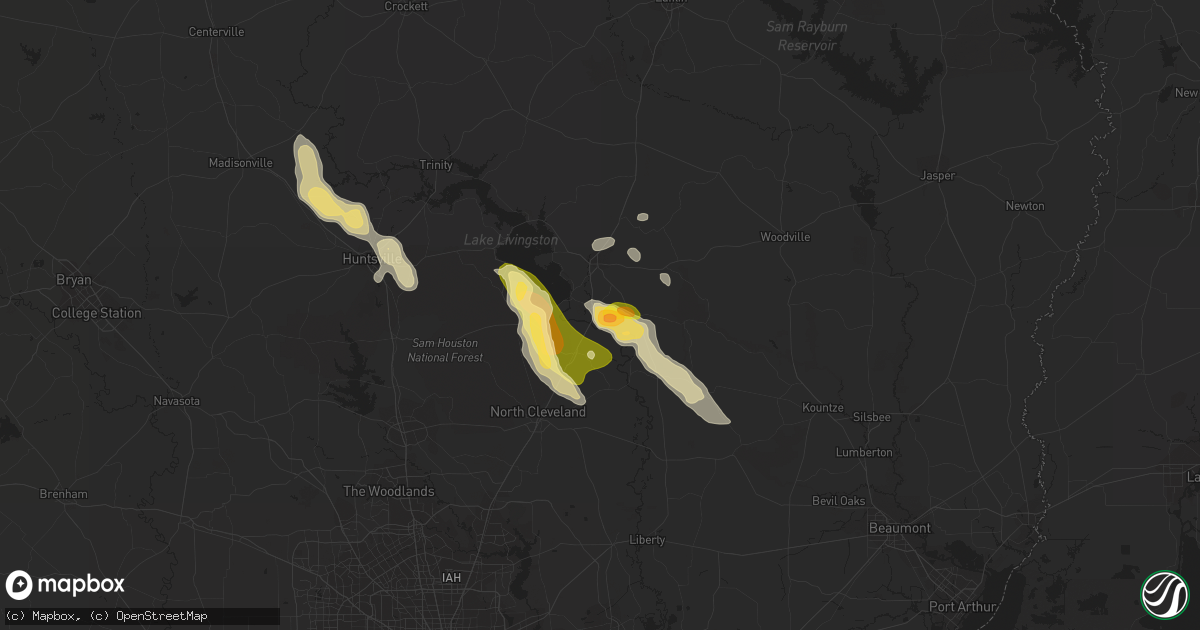 Hail map in Goodrich, TX on January 30, 2011