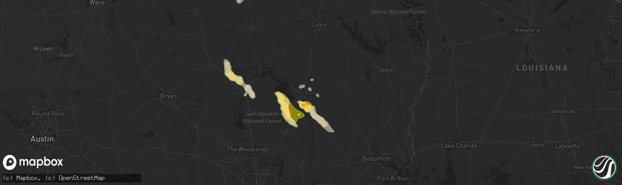 Hail map in Livingston, TX on January 30, 2011