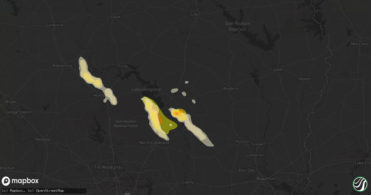Hail map in Livingston, TX on January 30, 2011