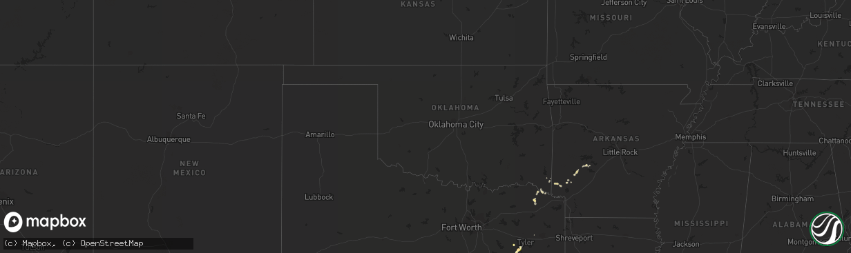 Hail map in Oklahoma on January 30, 2011