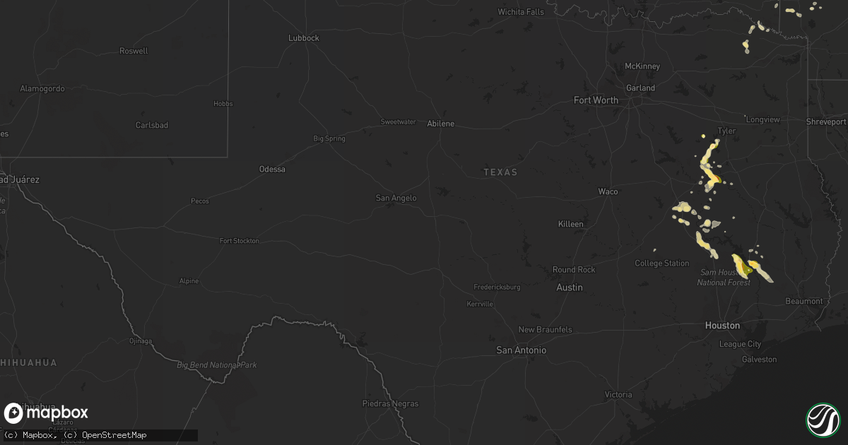 Hail map in Texas on January 30, 2011