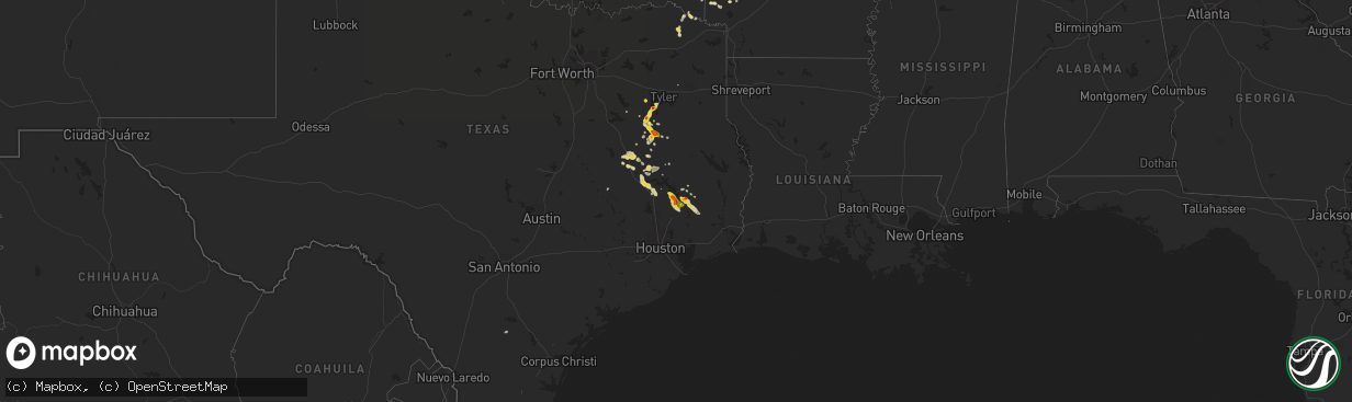 Hail map on January 30, 2011