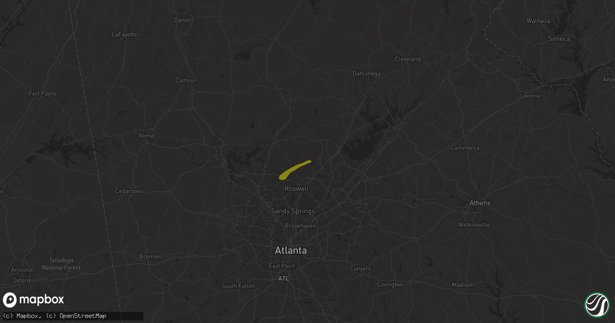 Hail map in Alpharetta, GA on January 30, 2013