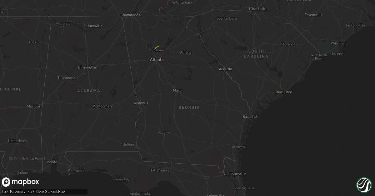 Hail map in Georgia on January 30, 2013