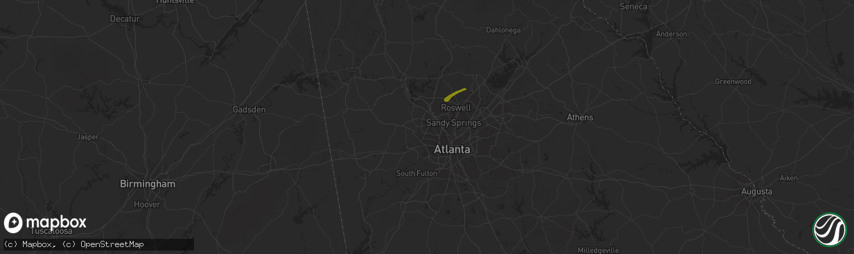 Hail map in Marietta, GA on January 30, 2013