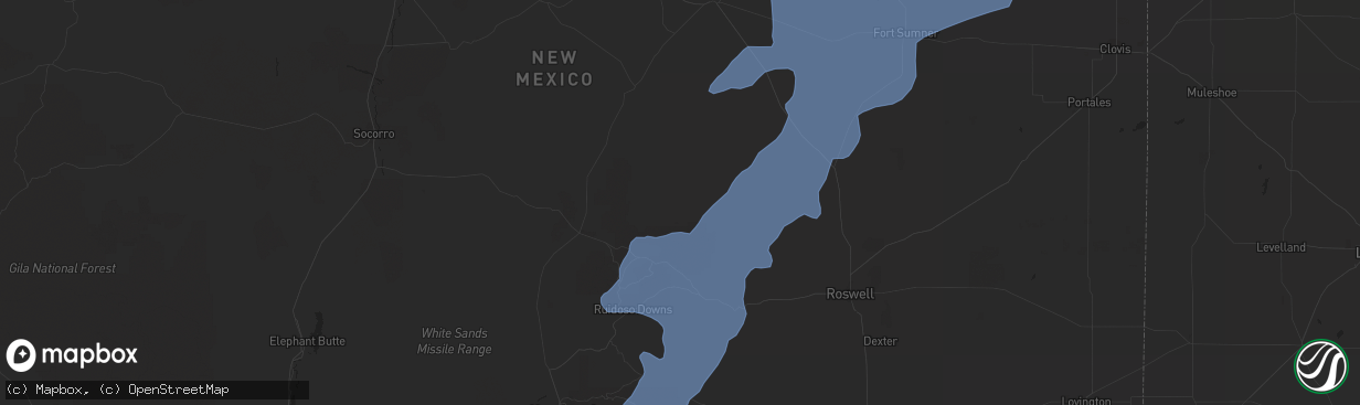 Hail map in Capitan, NM on January 30, 2021