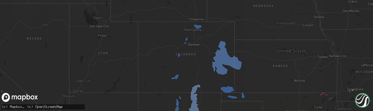 Hail map in Colorado on January 30, 2021