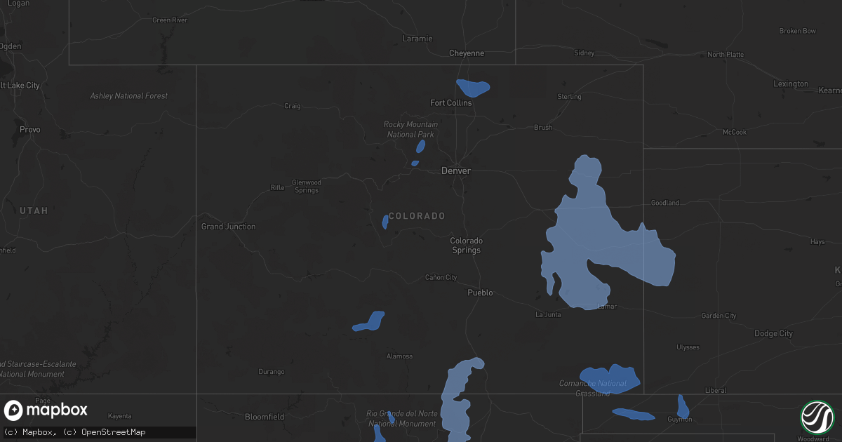 Hail map in Colorado on January 30, 2021