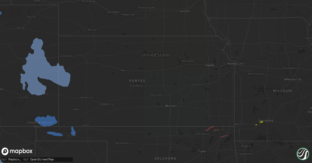 Hail map in Kansas on January 30, 2021