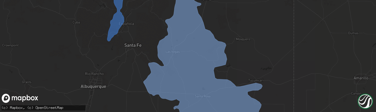 Hail map in Las Vegas, NM on January 30, 2021