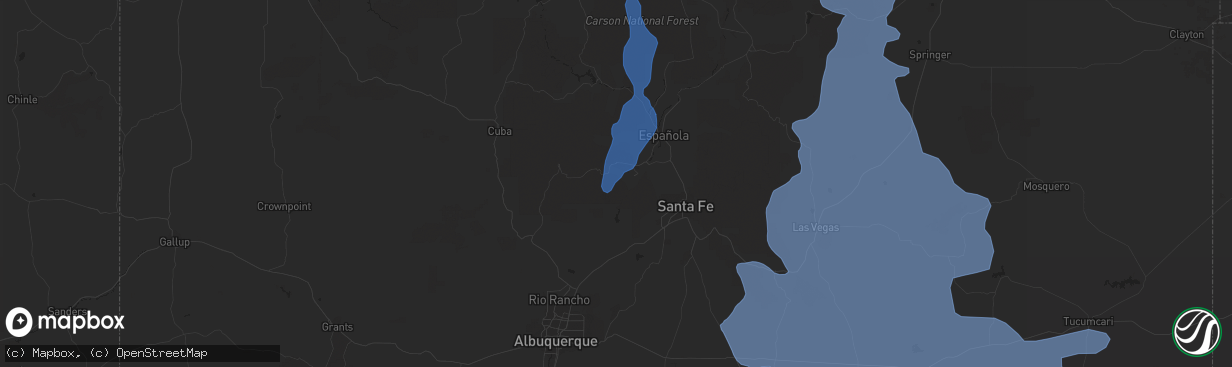 Hail map in Los Alamos, NM on January 30, 2021