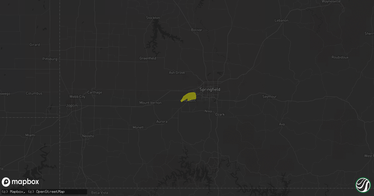Hail map in Republic, MO on January 30, 2021
