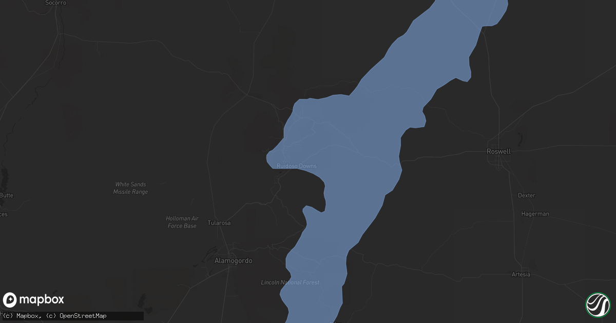 Hail map in Ruidoso Downs, NM on January 30, 2021