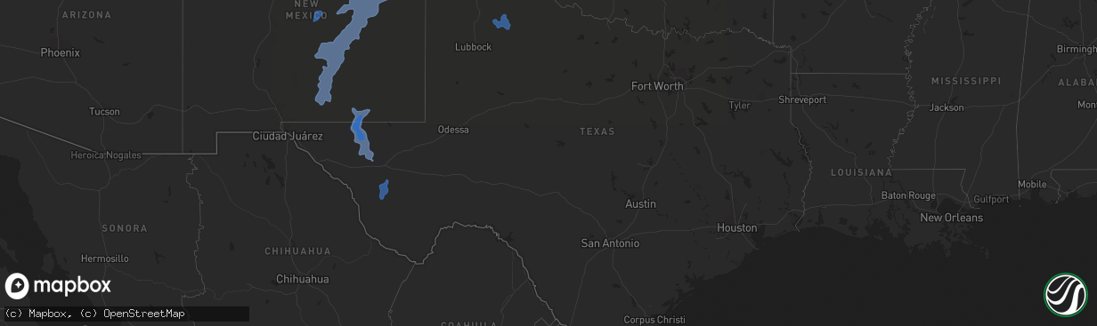 Hail map in Texas on January 30, 2021