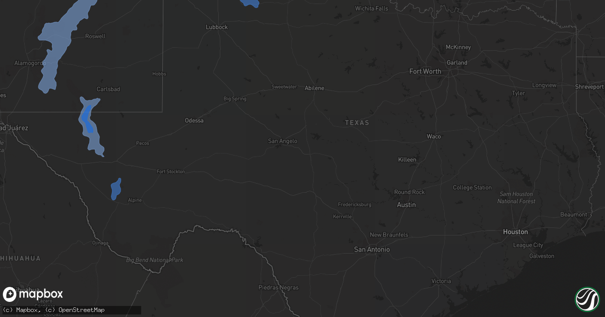 Hail map in Texas on January 30, 2021