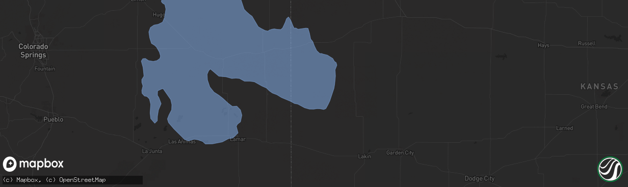 Hail map in Tribune, KS on January 30, 2021