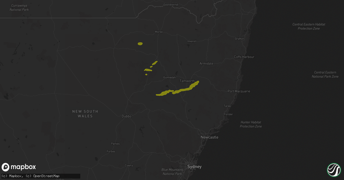 Hail map on January 30, 2025
