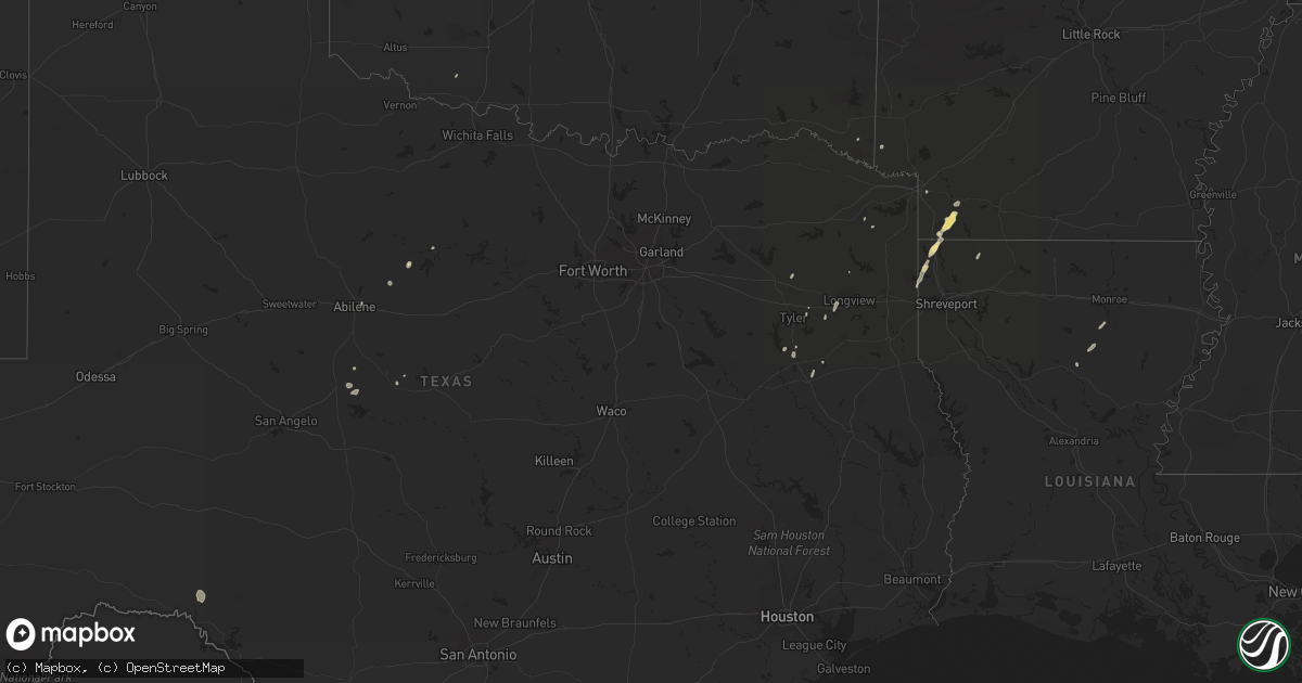 Hail map in Louisiana on January 31, 2011