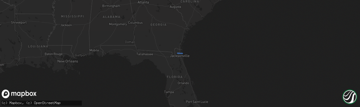 Hail map in Florida on January 31, 2021