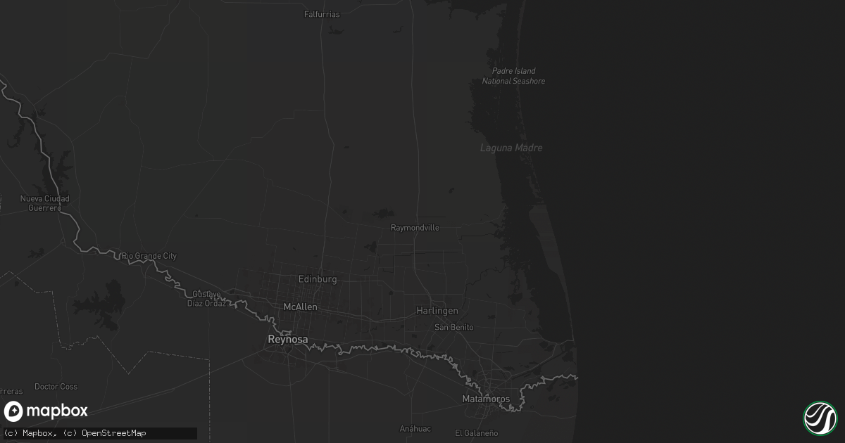 Hail map in Raymondville, TX on January 31, 2025