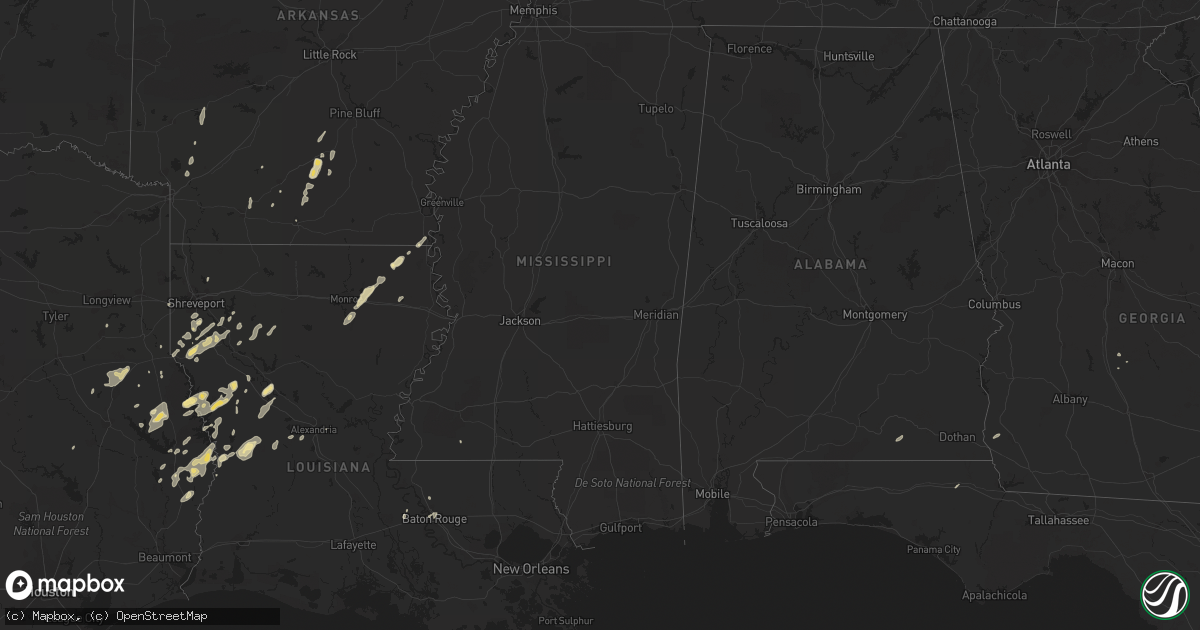 Hail map in Georgia on February 1, 2011