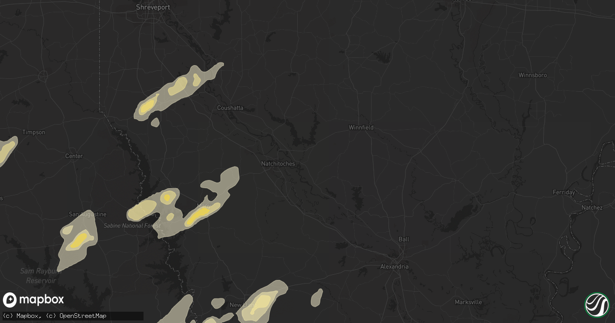 Hail map in Oak Grove, LA on February 1, 2011