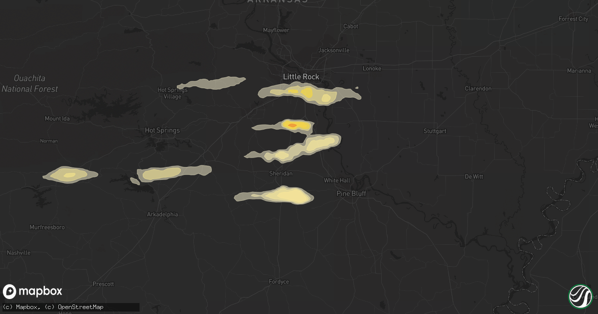 Hail map in Little Rock, AR on February 1, 2012