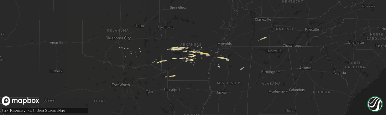 Hail map in Oklahoma on February 1, 2012