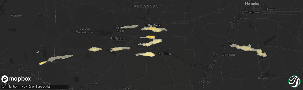 Hail map in Scott, AR on February 1, 2012