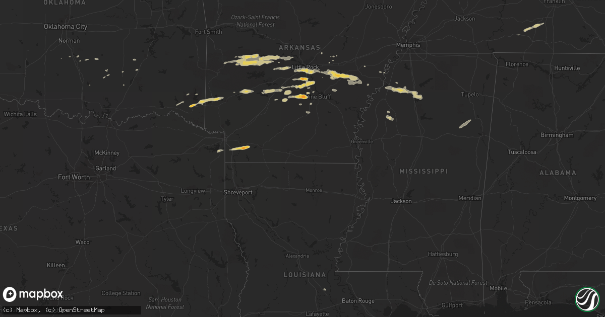 Hail map on February 1, 2012
