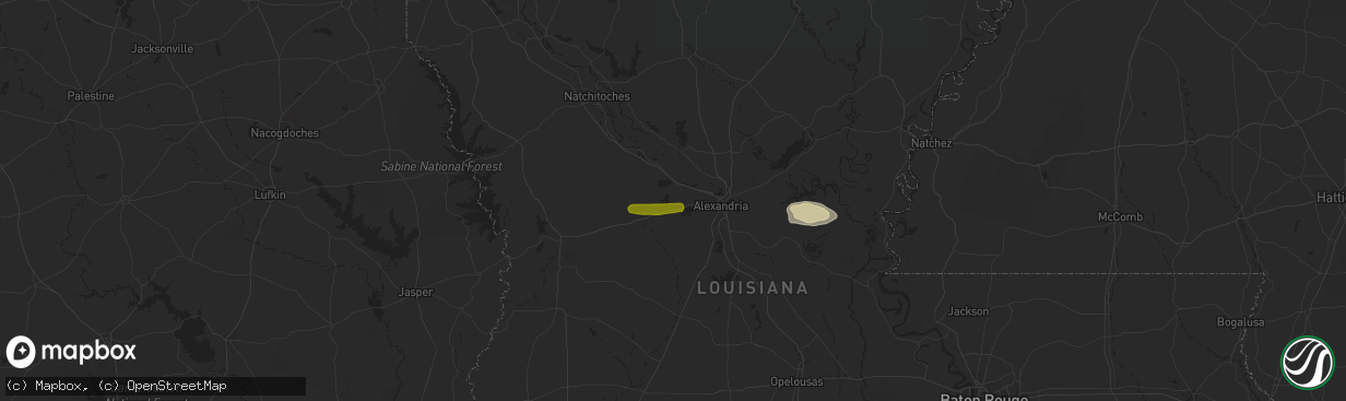 Hail map in Boyce, LA on February 1, 2015