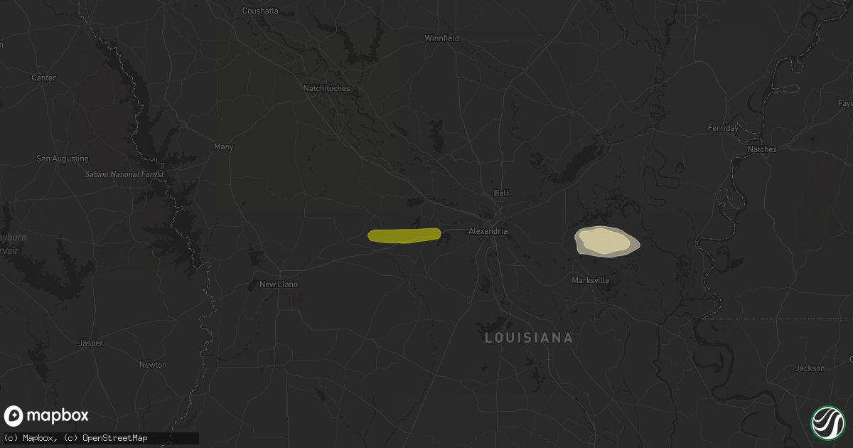 Hail map in Boyce, LA on February 1, 2015