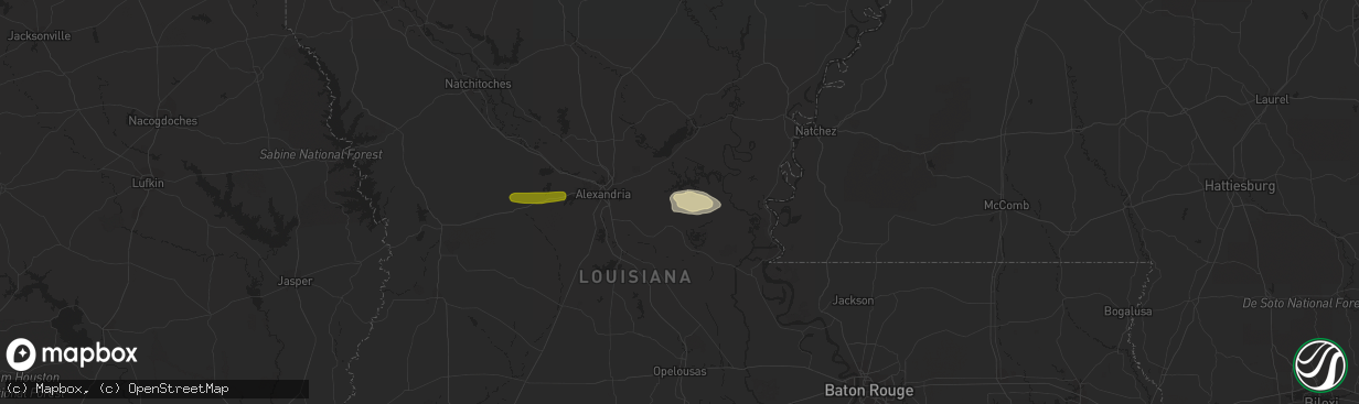 Hail map in Effie, LA on February 1, 2015