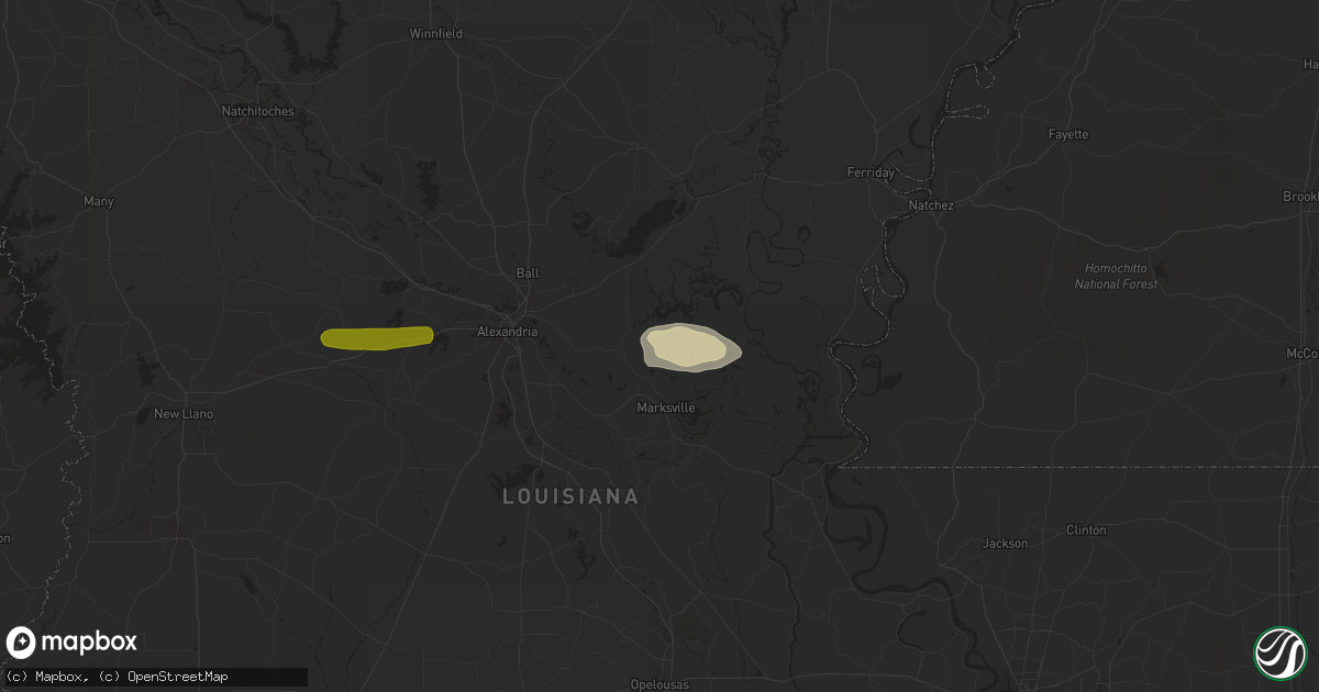 Hail map in Effie, LA on February 1, 2015