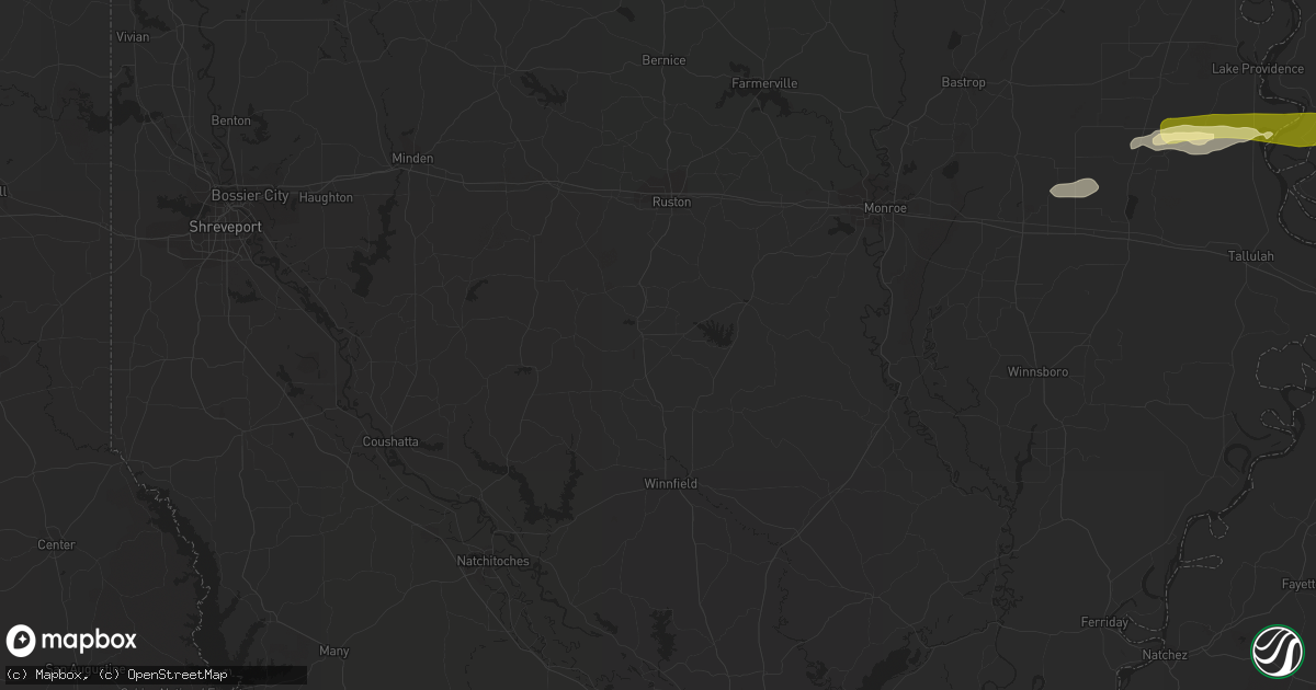 Hail map in Jonesboro, LA on February 1, 2015