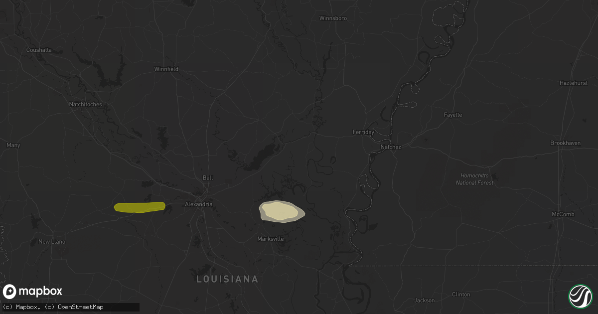 Hail map in Jonesville, LA on February 1, 2015