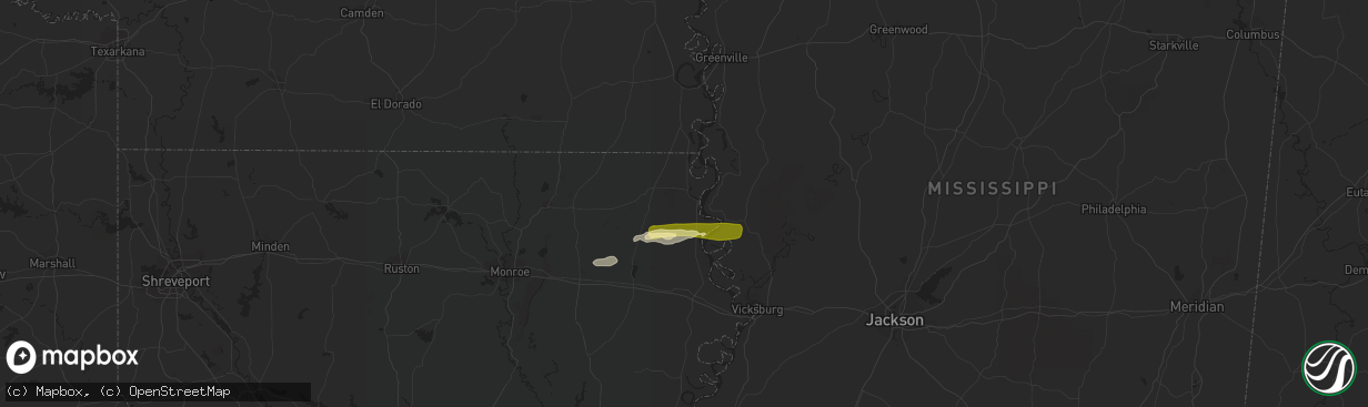 Hail map in Lake Providence, LA on February 1, 2015